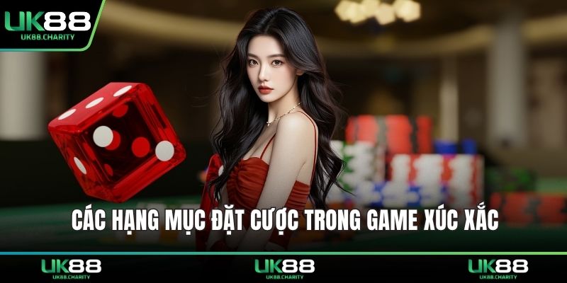 Các hạng mục đặt cược trong game xúc xắc
